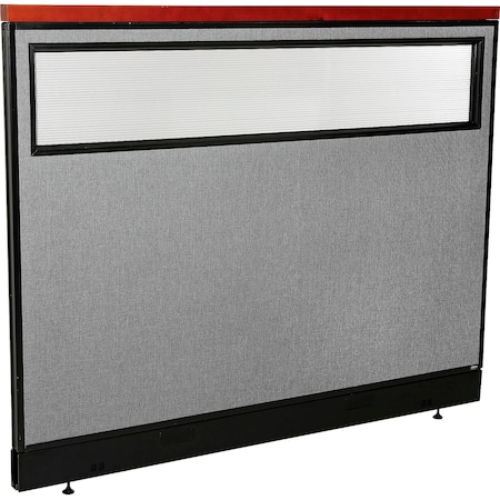 Interion By Global Industrial Interion Deluxe Office Partition Panel w/Partial Window & Raceway 60-1/4inW x 47-1/2inH Gray 694768WNGY